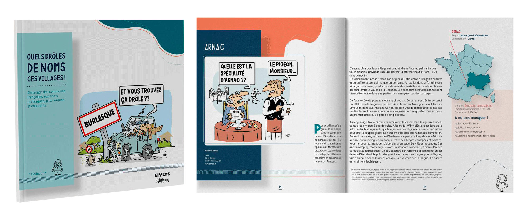 Présentation du livre Quels drôles de noms ces villages ! Almanach des communes françaises aux noms burlesques, pittoresques et chantants 